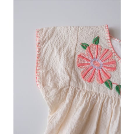 Gingersnaps BABY GIRLS PENELOPE DRESS WITH FLOWER APPLIQUE(18M,2Y,3Y)