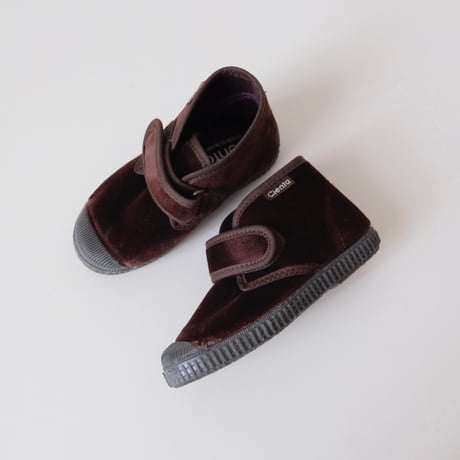 Cienta VELCRO HIGH-CUT SNEAKER brown / velour 975(22(13cm)～33(20.5cm))