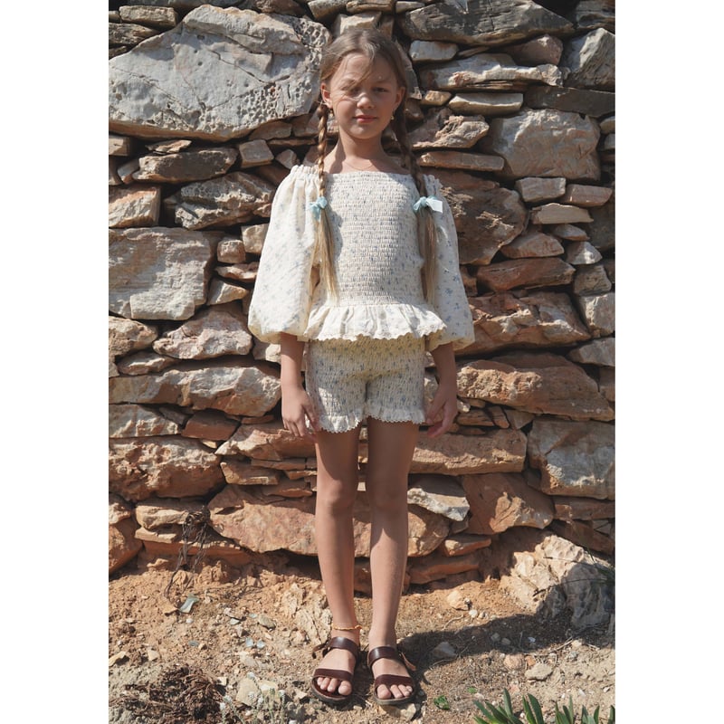 HOUSE OF PALOMA Lois Blouse ~ Fléur Bleue(3Y,4Y 