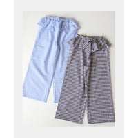 20%OFF BLUE 17(150-160cm)ラスト1点 CHECK FLILL PANTS