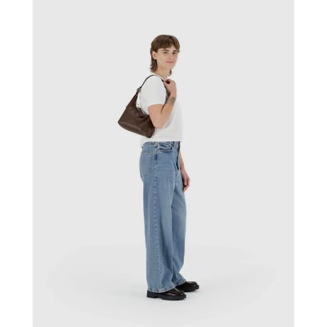 ラスト1点 BAGGU Mini Recycled Leather Shoulder Bag Brown