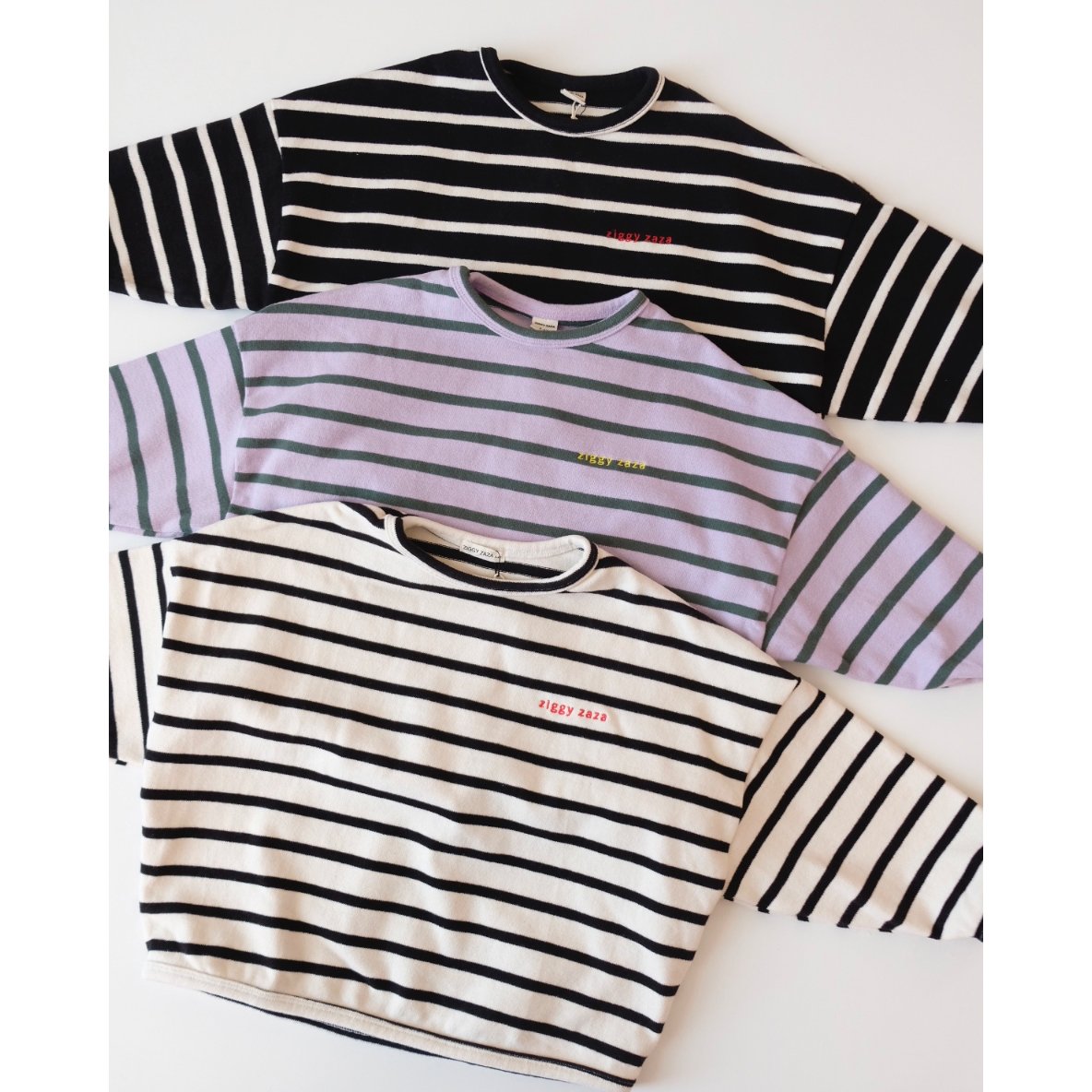 ZIGGY ZAZA row row pullover lilac stripe(3-4Y,7
