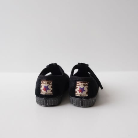 Cienta VELOUR T STRAP SHOES  black / velour 977(21(12.5cm)～34(21cm))