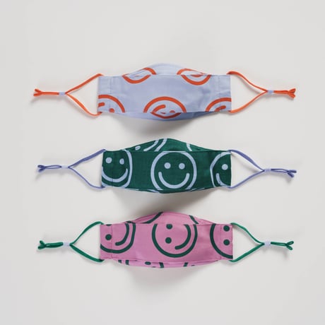 70%OFF BAGGU KIDS FABRIC MASK SET LOOP HAPPY
