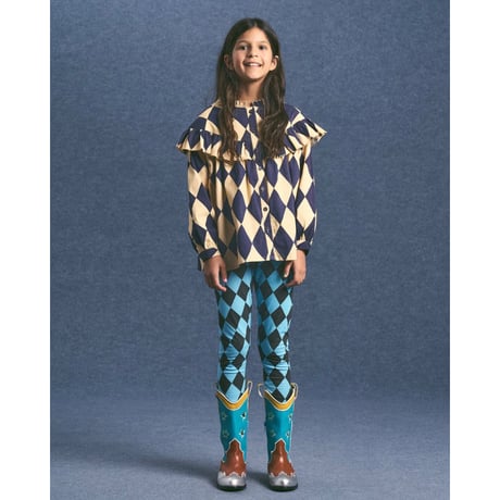 50%OFF MAISON MANGOSTAN HARLEQUIN LEGGING GREY/BLUE(2Y,4Y)