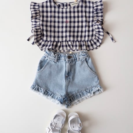 Tocoto Vintage GIRL'S BLUE DENIM SHORTS BLUE