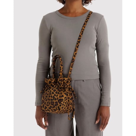 BAGGU Nylon Drawstring Bag Leopard