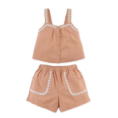 50%OFF Gingersnaps BABY GIRLS NERY SHORTS SET WITH DAISY LACE TRIMS(18M,3Y)