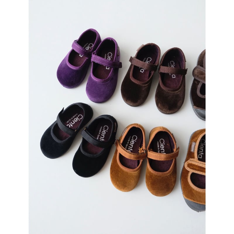 Cienta VELOUR VELCRO ONE STRAP SHOES black / ve