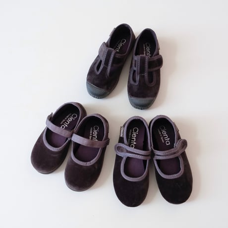 Cienta VELOUR VELCRO ONE STRAP SHOES grey / velour 400(21(12.5cm)24(14.5cm))