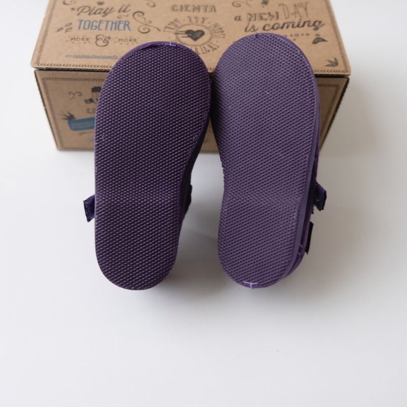 Cienta VELOUR VELCRO ONE STRAP SHOES morado / v
