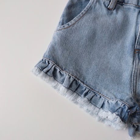 Tocoto Vintage GIRL'S BLUE DENIM SHORTS BLUE