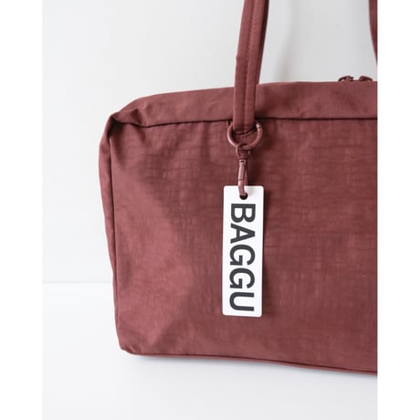 BAGGU Medium Nylon Bowler Bag Mahogany