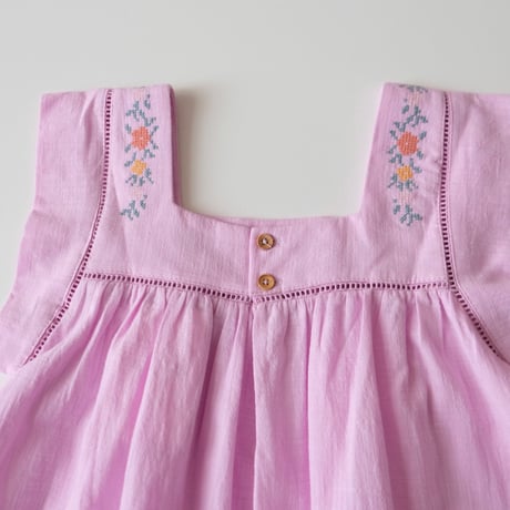 70%OFF 3Yラスト1点 Tocoto Vintage FLOWER EMBROIDERED DRESS WITH POCKETS LILAC