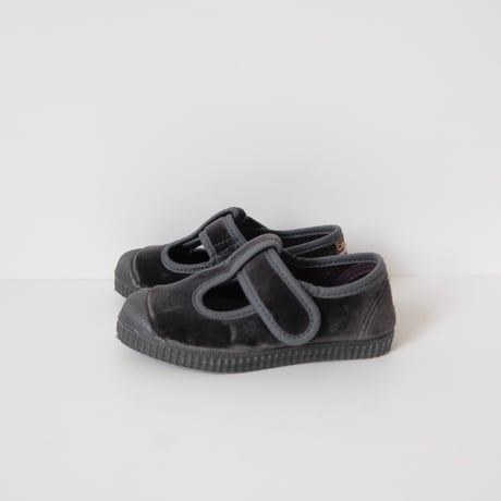 Cienta VELOUR T STRAP SHOES grey / velour 977(21 (12.5cm)～34(21cm))