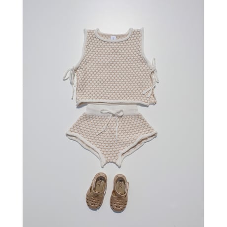 70%OFF Banks Basics INKA TIE VEST+BAMBA KNIT SHORT CREAM + BONE(M,XL)