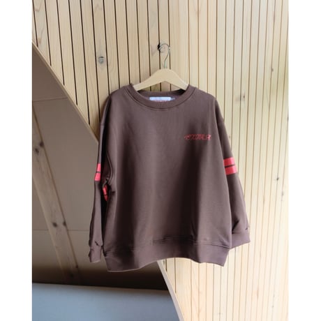 50%OFF 2-3Yラスト1点 EXTRA-EXTRA VARSITY STRIPE CREWNECK - CHOC