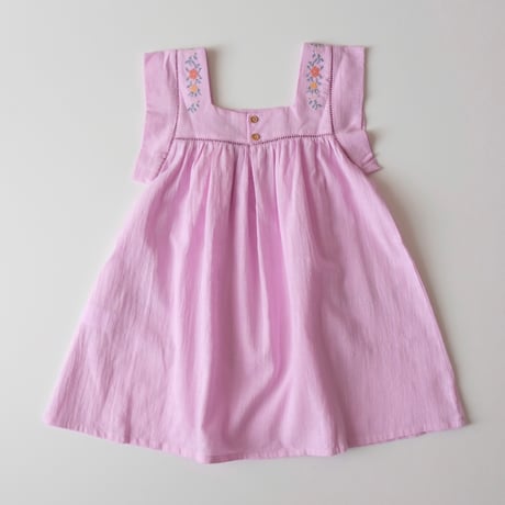 70%OFF 3Yラスト1点 Tocoto Vintage FLOWER EMBROIDERED DRESS WITH POCKETS LILAC