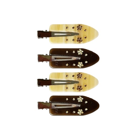 Buttermilk Maddie Creaseless Clips in Shortbread Honey & Dark Roast