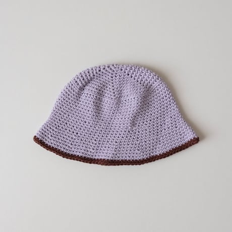 30%OFF THE CREEM trim cotton knit hat lavender×chocolate brown(Kids S,Kids M)