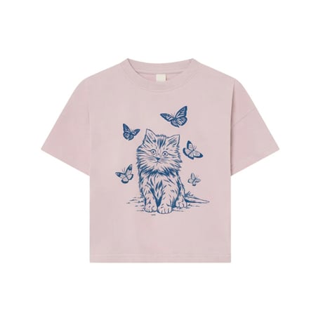 40%OFF SUMMER & STORM OVERSIZED TEE - KITTEN WITH FLOWERS(3/4Y,6/7Y,8/9Y)