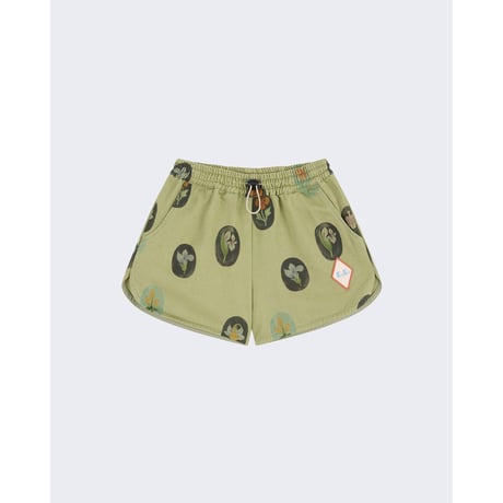 2-3Yラスト1点 EXTRA-EXTRA Anti Floral Utility Shorts Sage