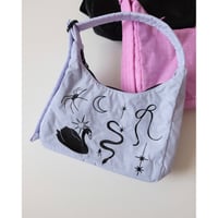 BAGGU Mini Nylon Shoulder Bag Embroidered Ballet Icons