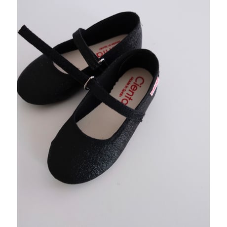 25(15cm)ラスト1点 Cienta ONE STRAP BALLET SHOES black 96013