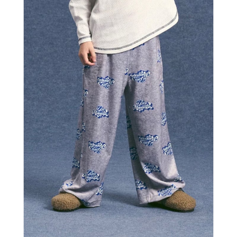 MAISON MANGOSTAN I LOVE VELVET TROUSERS GREY(4