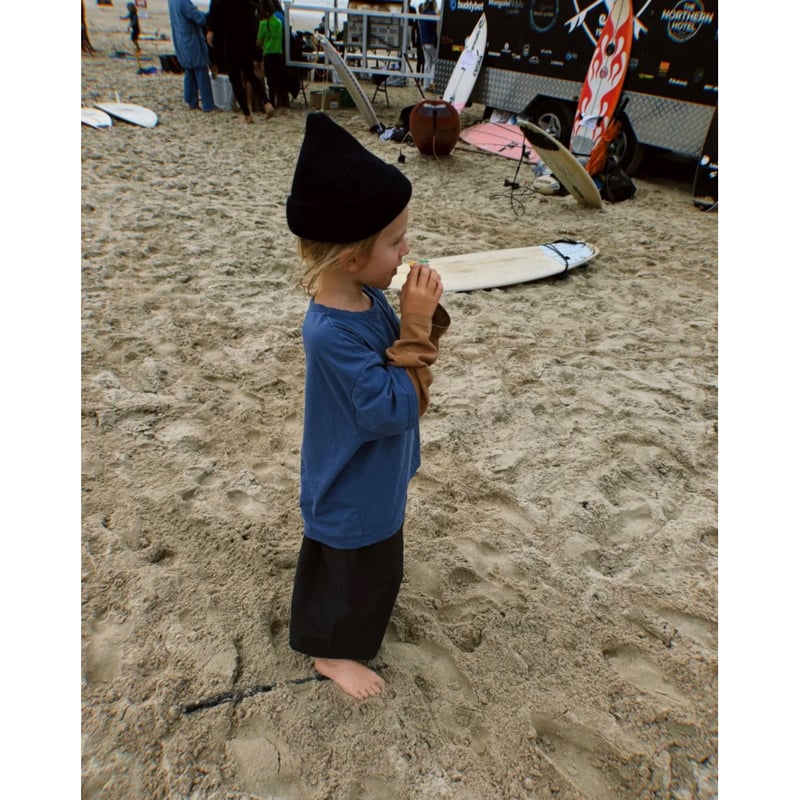 ZIGGY ZAZA toto layered tee charcoal(7-9Y) | UN