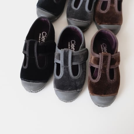 Cienta VELOUR T STRAP SHOES brown / velour 977(21(12.5cm)22(13cm)32(20cm)33(20.5cm)34(21cm))