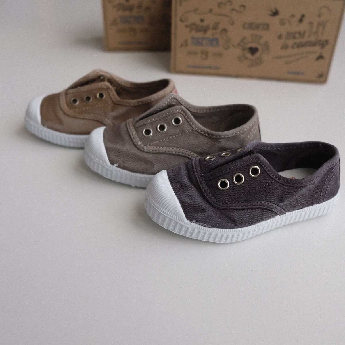 Cienta DECK SHOES cemento/ムラ染め(21(12.5cm)22(13c