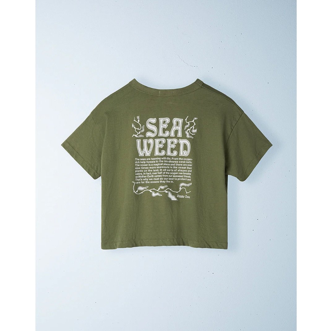 30%OFF 18-24Mラスト1点 ZIGGY ZAZA seaweed tee kelp