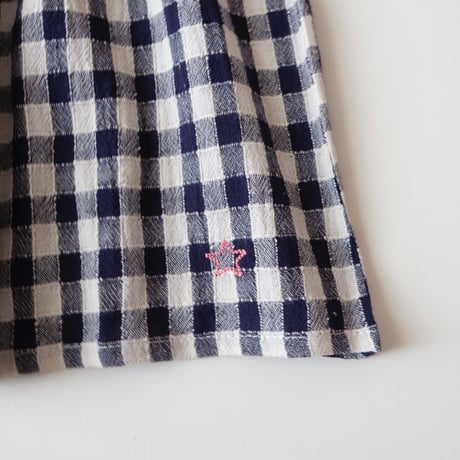 70%OFF Tocoto Vintage LONG VICHY CHECK DRESS WITH STRAPS NAVY(2Y,3Y)