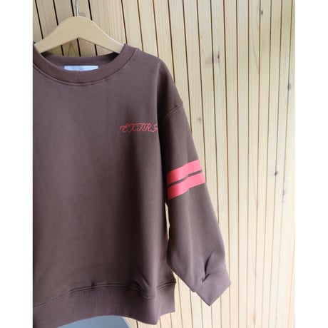 50%OFF 2-3Yラスト1点 EXTRA-EXTRA VARSITY STRIPE CREWNECK - CHOC