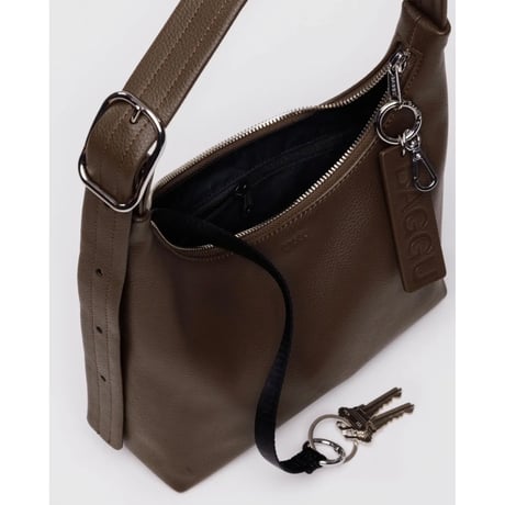 ラスト1点 BAGGU Mini Recycled Leather Shoulder Bag Brown