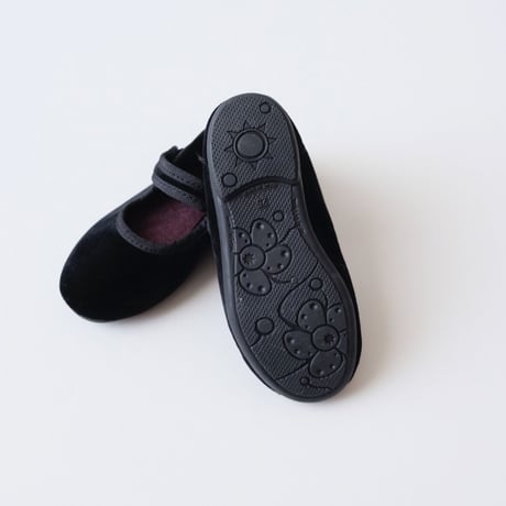 Cienta VELOUR VELCRO ONE STRAP BALLET SHOES black / velour 500(33(20.5cm))