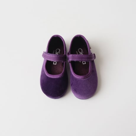 Cienta VELOUR VELCRO ONE STRAP SHOES morado / velour 400(20(12cm)21(12.5cm))
