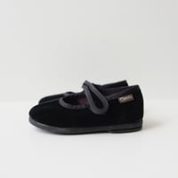 Cienta VELOUR VELCRO ONE STRAP BALLET SHOES black / velour 500(33(20.5cm))