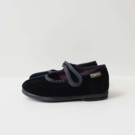 Cienta VELOUR VELCRO ONE STRAP BALLET SHOES black / velour 500(33(20.5cm))
