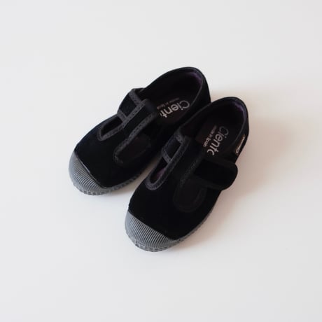 Cienta VELOUR T STRAP SHOES  black / velour 977(21(12.5cm)～34(21cm))