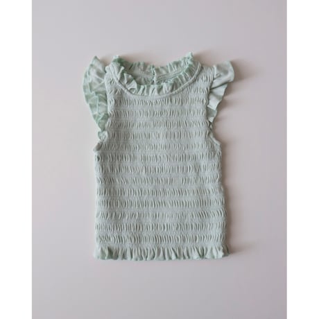 BABY GIRLS MAYA SMOCKED RIBBED TOP