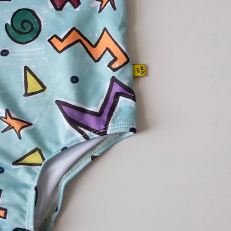 70%OFF M´A Kids ONE-SHOULDER SWIMSUIT TURQUOISE W/ ALL OVER(2Y,3Y,4Y,6Y)