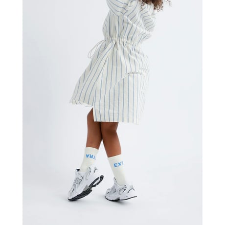 50%OFF Kids S(1-3Y)ラスト1点 EXTRA-EXTRA Logo Socks Cream