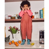 50%OFF KOTER KAI OVERSIZED BLUE DENIM DUNGAREES Fusion Coral(3-4y,4-5y)