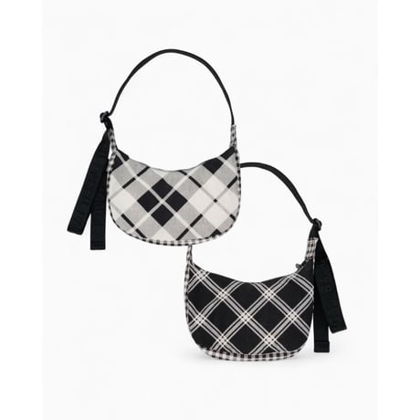 ラスト1点 BAGGU Small Nylon Crescent Bag Mixed Plaid