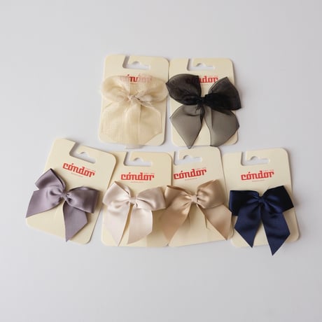 50%FF Condor Hair Clip with grossgrain bow(全4色)