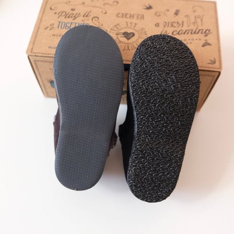 25(15cm)ラスト1点 Cienta VELOUR VELCRO ONE STRAP SHOES black / velour 400