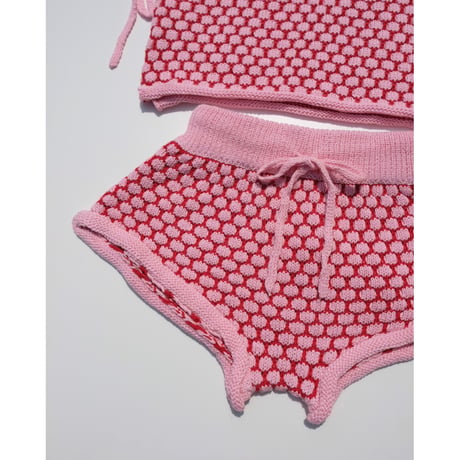 70%OFF Banks Basics INKA TIE VEST+BAMBA KNIT SHORT PINK + RED(S,M,L,XL)