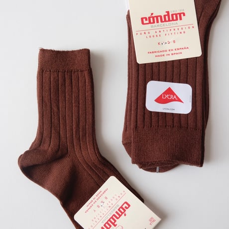 50%OFF Condor Rib Short Socks Castana(383)(2(11.5-13.5cm))